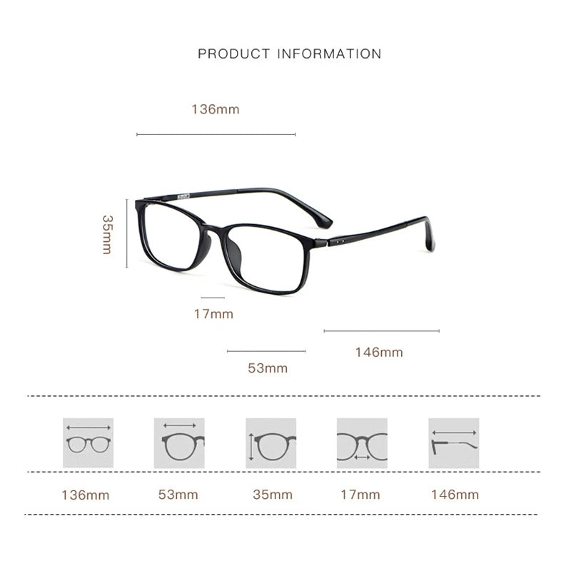 Hotony Women's Full Rim Square Tr 90 Alloy Eyeglasses 498017