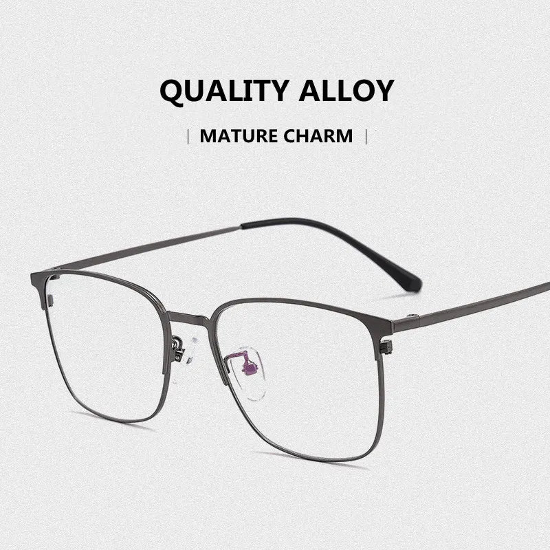 Kocolior Unisex Full Rim Rectangle Alloy Eyeglasses 39139 Full Rim Kocolior   
