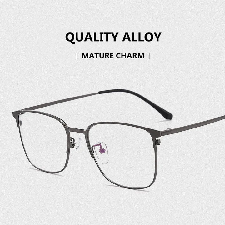 Kocolior Unisex Full Rim Rectangle Alloy Eyeglasses 39139 Full Rim Kocolior