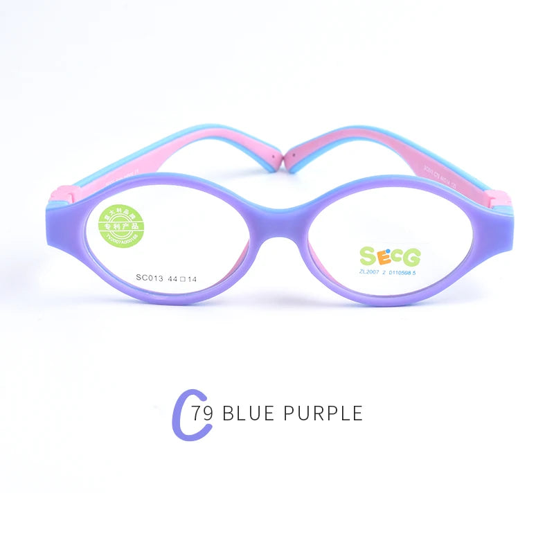 Secg Unisex Children's Full Rim Round Tr 90 Silicone Eyeglasses 19013 Full Rim Secg C79