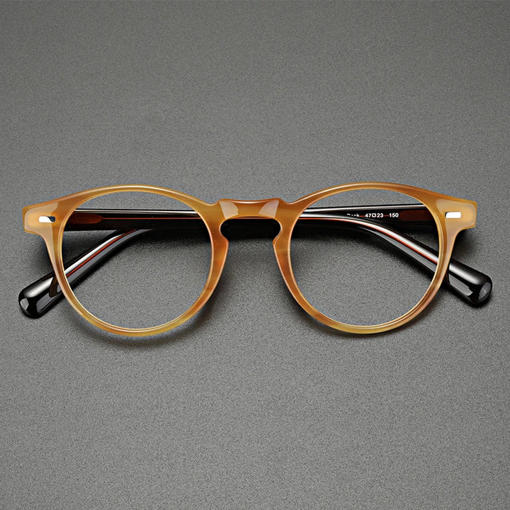 Hewei Unisex Full Rim Round Acetate Eyeglasses 0005 Full Rim Hewei