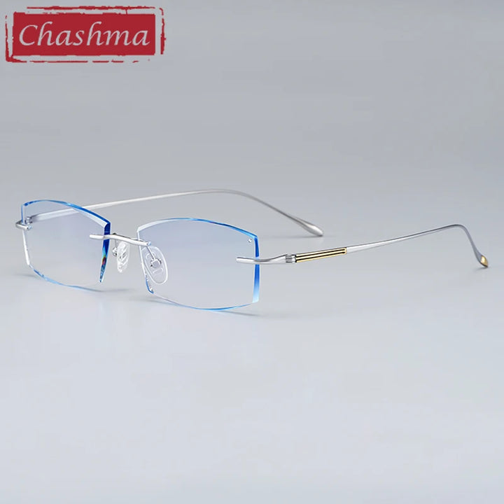 Chashma Men's Rimless Square Titanium Eyeglasses 59083
