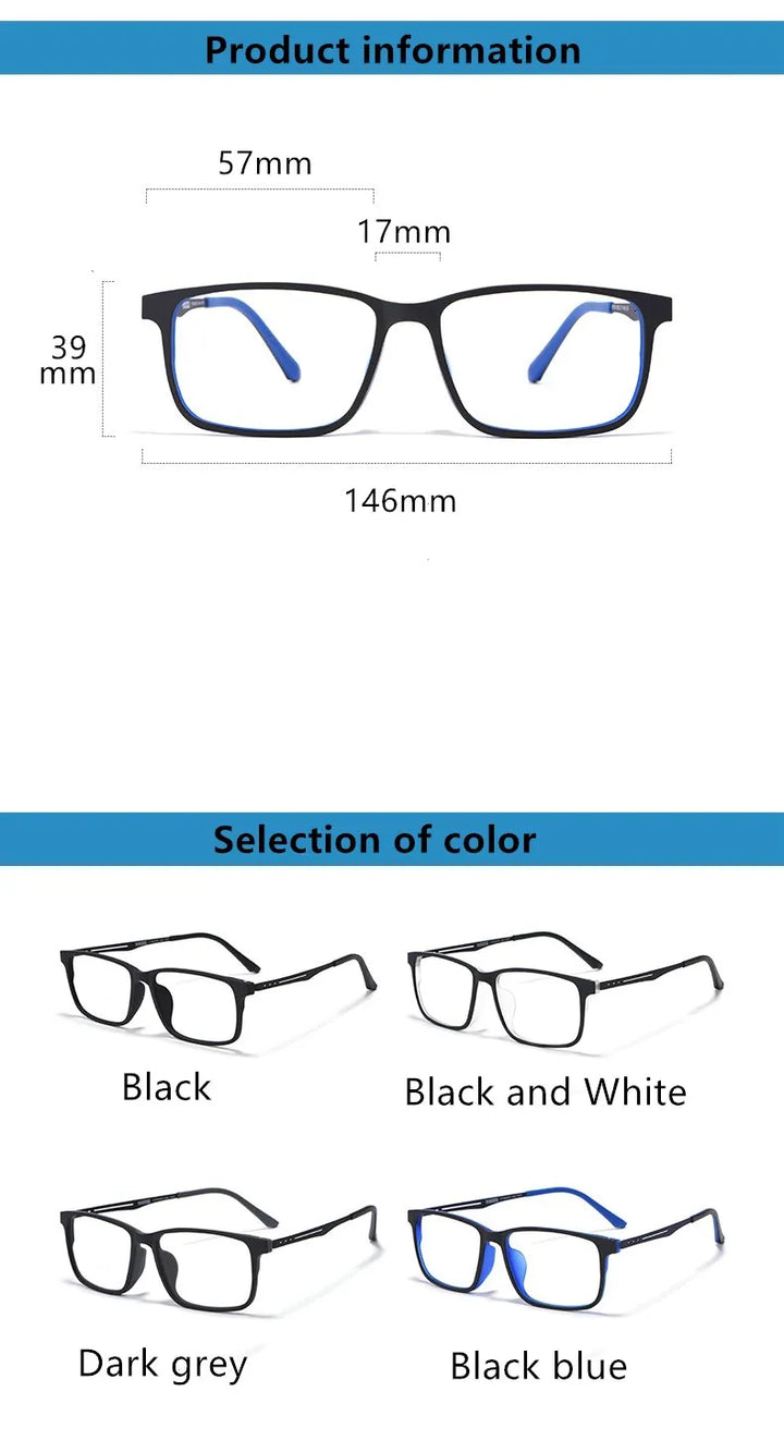 Kocolior Unisex Full Rim Square Titanium Eyeglasses 5638 Full Rim Kocolior