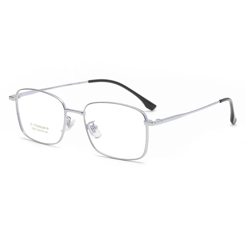 Kocolior Unisex Full Rim Square Titanium Eyeglasses 2320 Full Rim Kocolior Silver China 