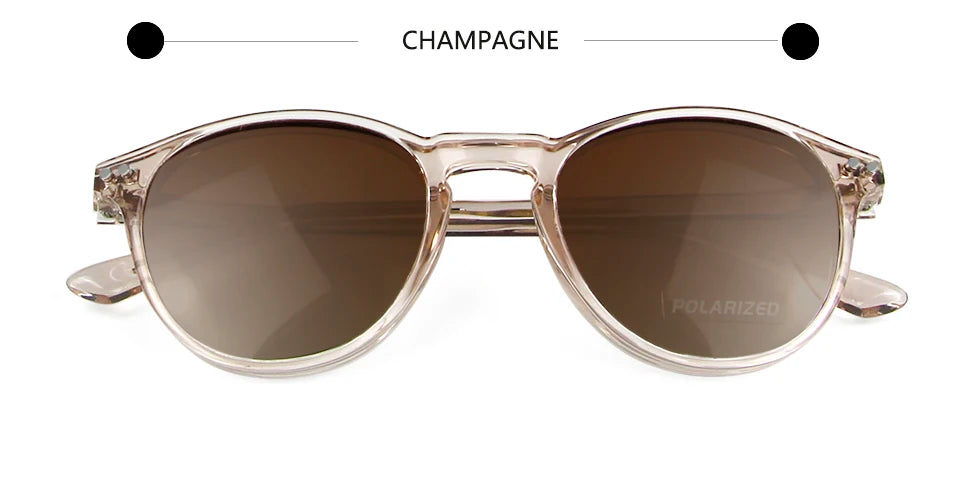 Esnbie Women's Full Rim Round Tr 90 Titanium Eyeglasses Clip On Sunglasses 680561