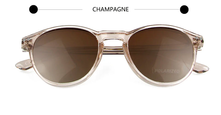 Esnbie Women's Full Rim Round Tr 90 Titanium Eyeglasses Clip On Sunglasses 680561