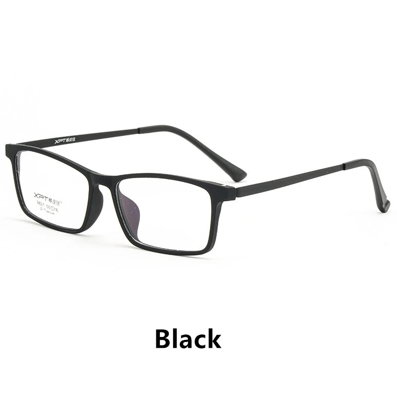 Kocolior Men's Full Rim Large Square Tr 90 Titanium Alloy Eyeglasses 9821 Full Rim Kocolior Black  
