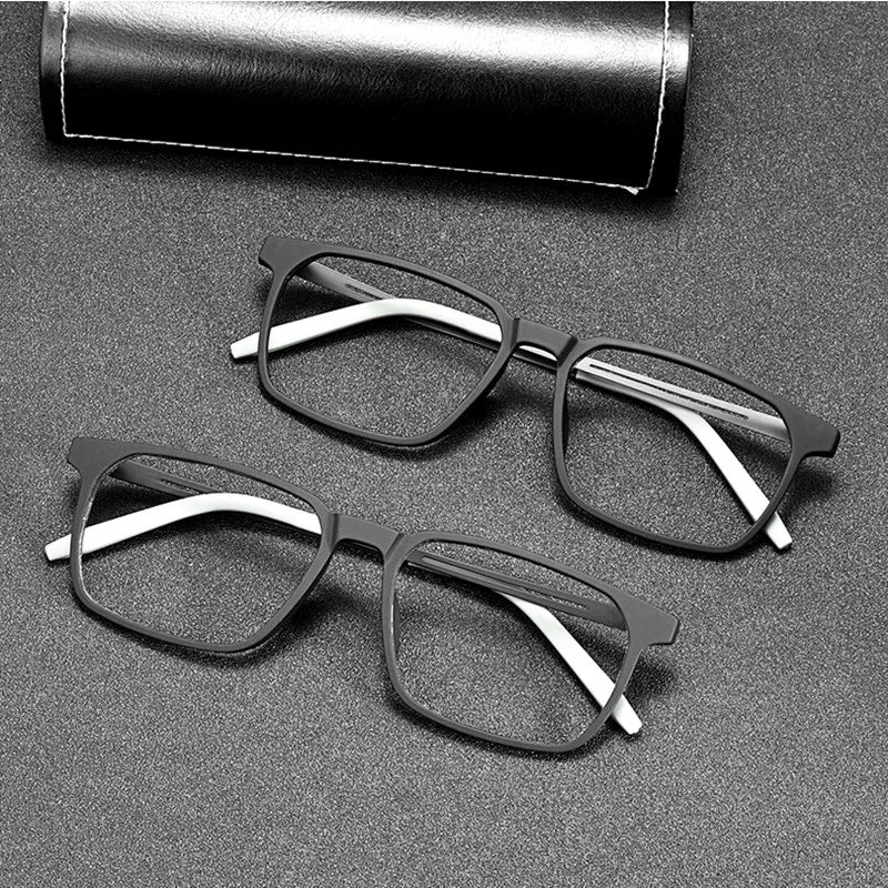 Kocolior Unisex Full Rim Square Tr 90 Titanium Hyperopic Reading Glasses 88781 Reading Glasses Kocolior