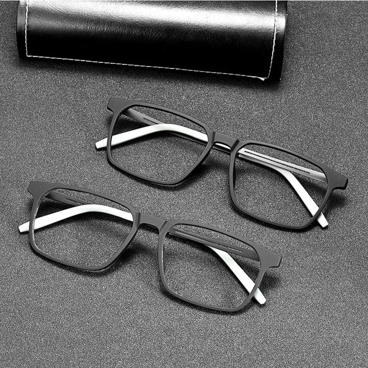 Kocolior Unisex Full Rim Square Tr 90 Titanium Hyperopic Reading Glasses 88781 Reading Glasses Kocolior