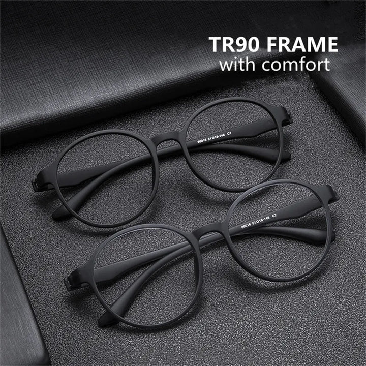 Kocolior Unisex Full Rim Round Tr 90 Hyperopic Reading Glasses 66016 Reading Glasses Kocolior   