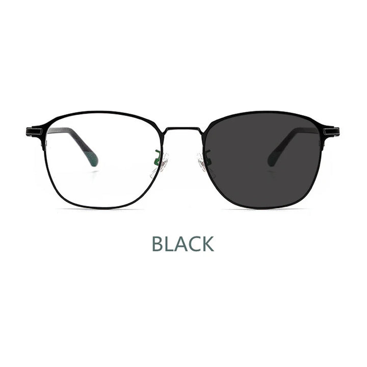 Kocolior Unisex Full Rim Square Alloy Hyperopic Reading Glasses 70121 Reading Glasses Kocolior Photochromic Black +25 