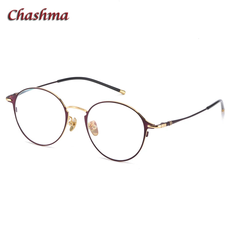 Chashma Ochki Women's Full Rim Round Titanium Eyeglasses 316107