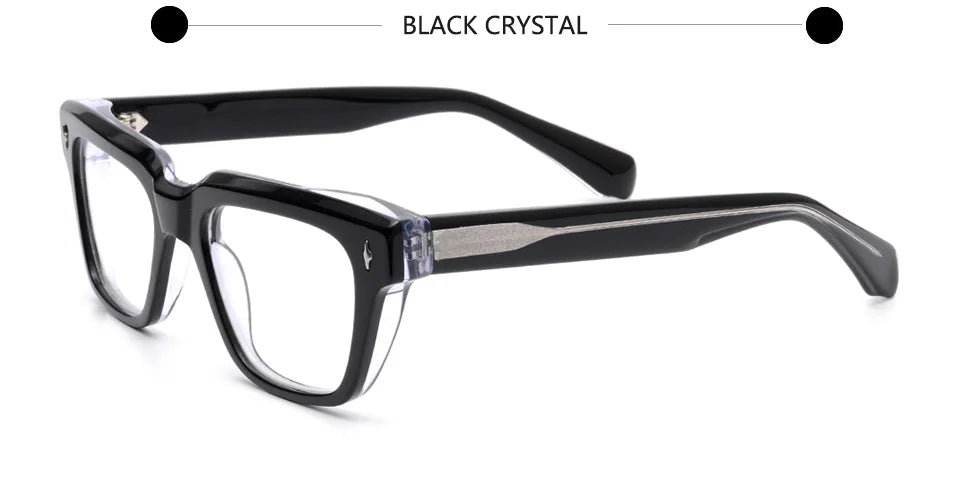 Esnbie Unisex Full Rim Square Brow Line Acetate Eyeglasses 613611