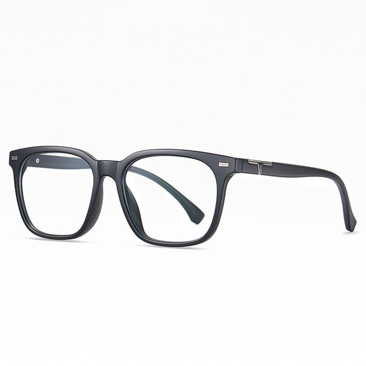 Hotochki Unisex Full Rim Square Tr 90 Eyeglasses 6914 Full Rim Hotochki Matte Black C33