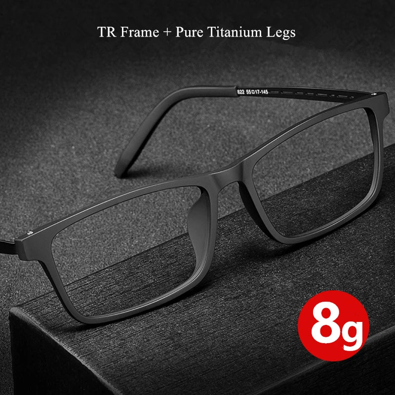 Kocolior Unisex Full Rim Square Tr 90 Titanium Eyeglasses 0822 Full Rim Kocolior