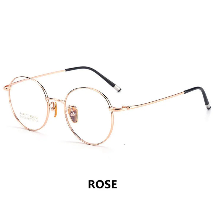 Kocolior Unisex Full Rim Small Round Titanium Eyeglasses 98022 Full Rim Kocolior Rose China
