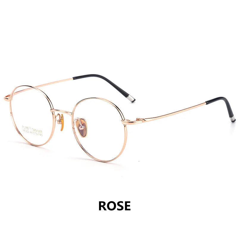 Kocolior Unisex Full Rim Small Round Titanium Eyeglasses 98022 Full Rim Kocolior Rose China 