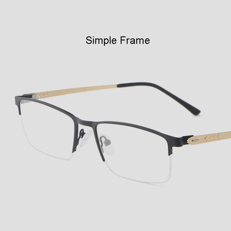 Hotochki Men's Semi Rim Square Alloy Eyeglasses 9841 Semi Rim Hotochki