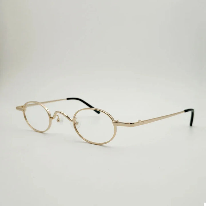 Yujo Unisex Full Rim Small Oval Alloy Eyeglasses 811004 Full Rim Yujo