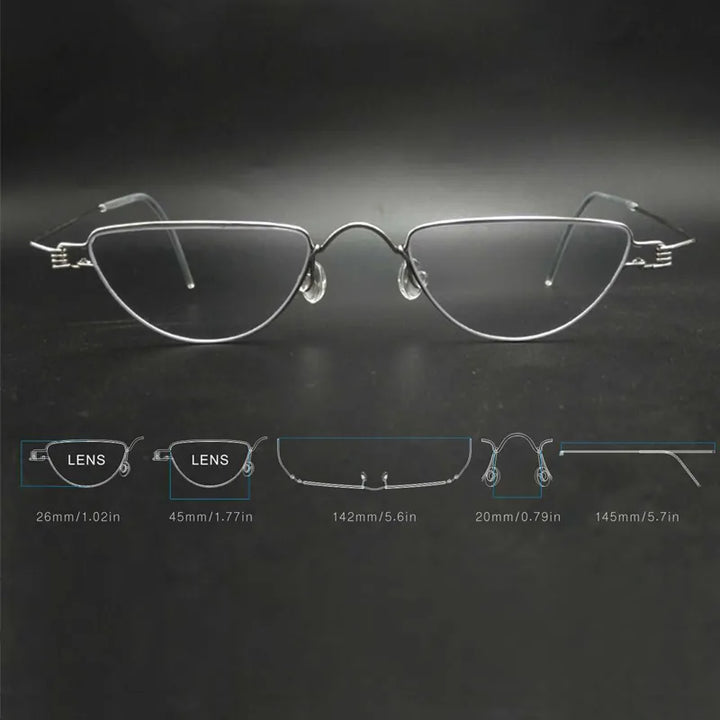 Yujo Unisex Full Rim Flat Top Triangle Hyperopic Reading Glasses 4520r Reading Glasses Yujo