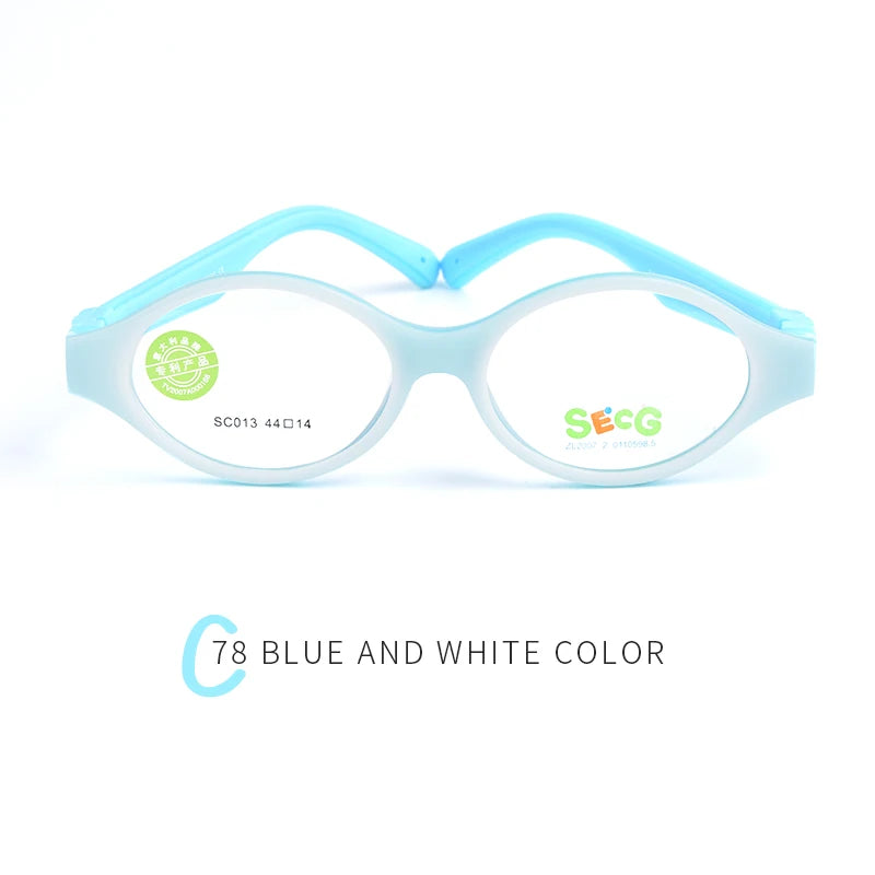 Secg Unisex Children's Full Rim Round Tr 90 Silicone Eyeglasses 19013 Full Rim Secg C78