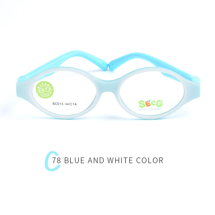 Secg Unisex Children's Full Rim Round Tr 90 Silicone Eyeglasses 19013 Full Rim Secg C78