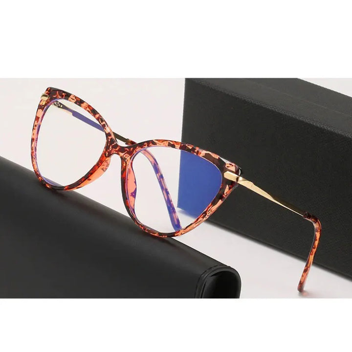 Handoer Women's Full Rim Oval Cat Eye Tr 90 Alloy Eyeglasses 79013