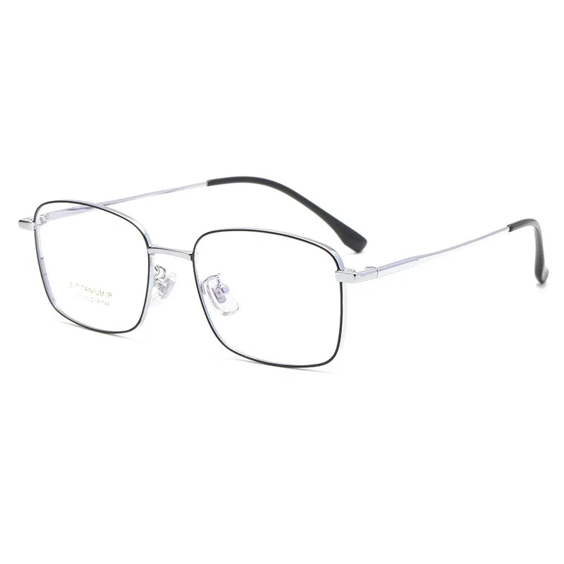Kocolior Unisex Full Rim Square Titanium Eyeglasses 2320 Full Rim Kocolior Silver Black China 