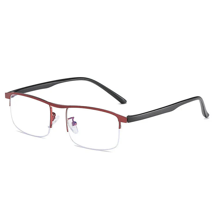 Hotochki Mens Semi Rim Square Alloy Eyeglasses Zy8801 Semi Rim Hotochki Red