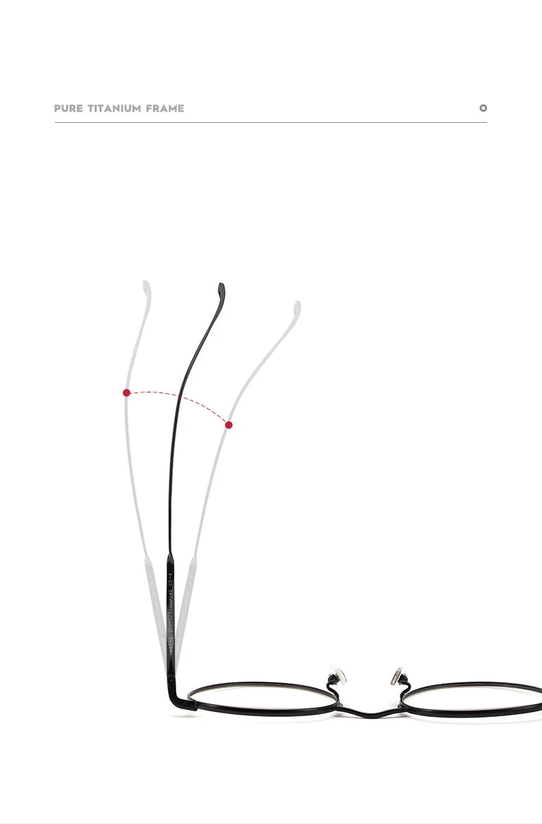 Muzz Unisex Full Rim Round Titanium Eyeglasses 86246 Full Rim Muzz