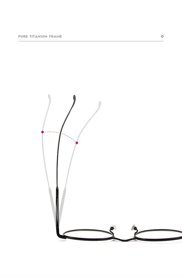 Muzz Unisex Full Rim Round Titanium Eyeglasses 86246 Full Rim Muzz