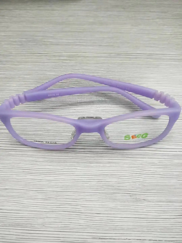 Secg Unisex Children's Full Rim Square Tr 90 Silicone Eyeglasses 18936 Full Rim Secg C15