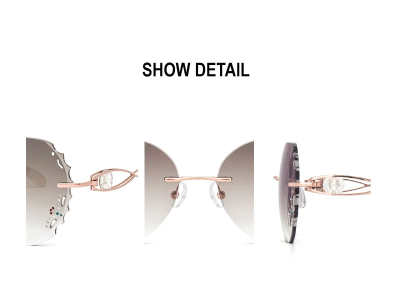 Chashma Women's Rimless Oval Butterfly Titanium Eyeglasses 880221