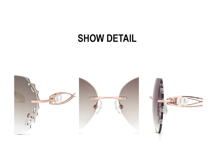 Chashma Women's Rimless Oval Butterfly Titanium Eyeglasses 880221