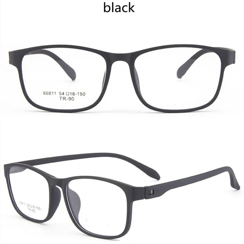 Kocolior Unisex Full Rim Square Tr 90 Hyperopic Reading Glasses 66011 Reading Glasses Kocolior Black China 0