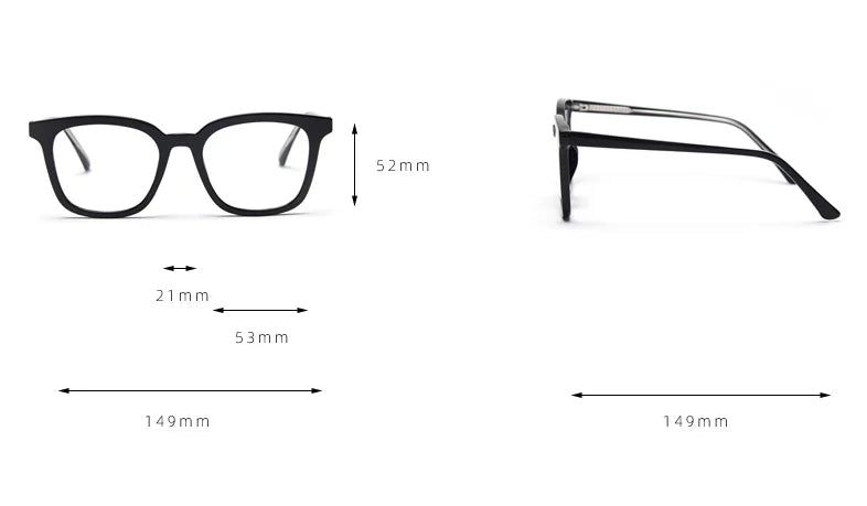 CCspace Unisex Full Rim Square Tr 90 Titanium Frame Eyeglasses 49863 Full Rim CCspace
