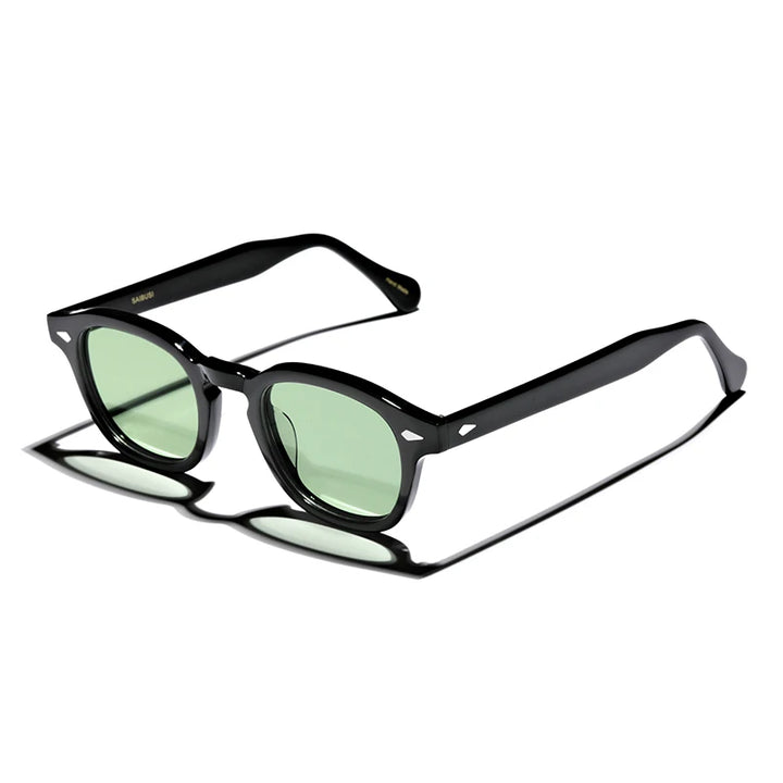 Hewei Unisex Full Rim Square Acetate Sunglasses 0002 Sunglasses Hewei light green Other 