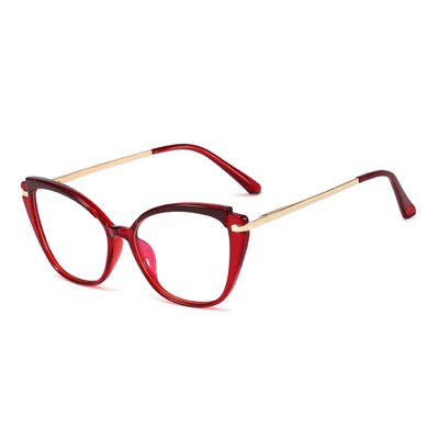 Ralferty Women's Full Rim Square Cat Eye Acetate Eyeglasses F95285 Full Rim Ralferty C7 Red  