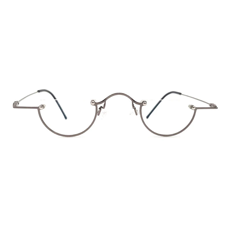 Yujo Unisex Semi Rim Round Alloy Reading Glasses 71193 Reading Glasses Yujo