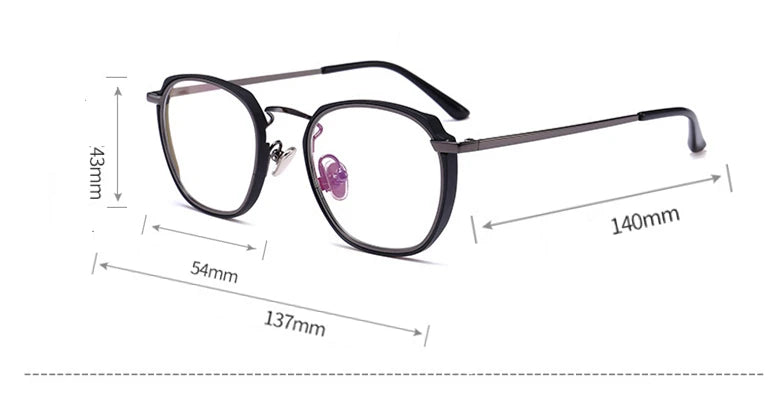 Aimee Unisex Full Rim Polygon Square Acetate Alloy Eyeglasses 54137 Full Rim Aimee