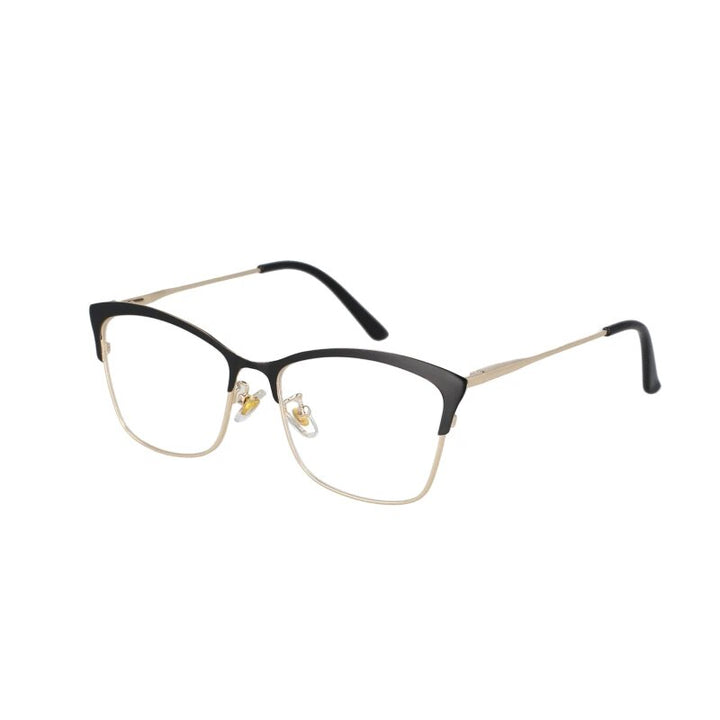 CCspace Women's Full Rim Square Cat Eye Tr 90 Alloy Frame Eyeglasses 51097 Full Rim CCspace Black China