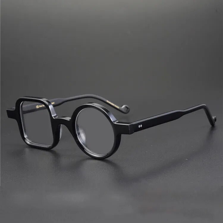 CCspace Women's Full Rim Irregular Acetate Hyperopic Reading Glasses R49307 Reading Glasses CCspace Black 0