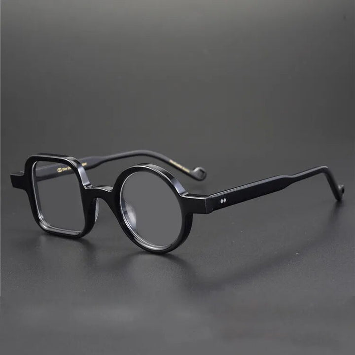 CCspace Women's Full Rim Irregular Acetate Hyperopic Reading Glasses R49307 Reading Glasses CCspace Black 0