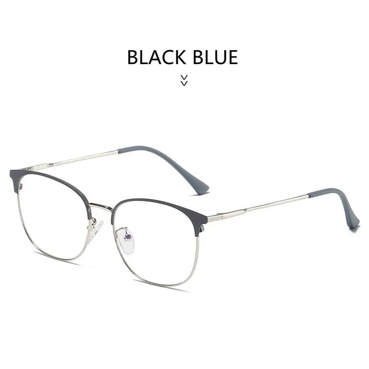 Kocolior Unisex Full Rim Square Acetate Alloy Brow Line Eyeglasses 9123 Full Rim Kocolior Black Blue China 