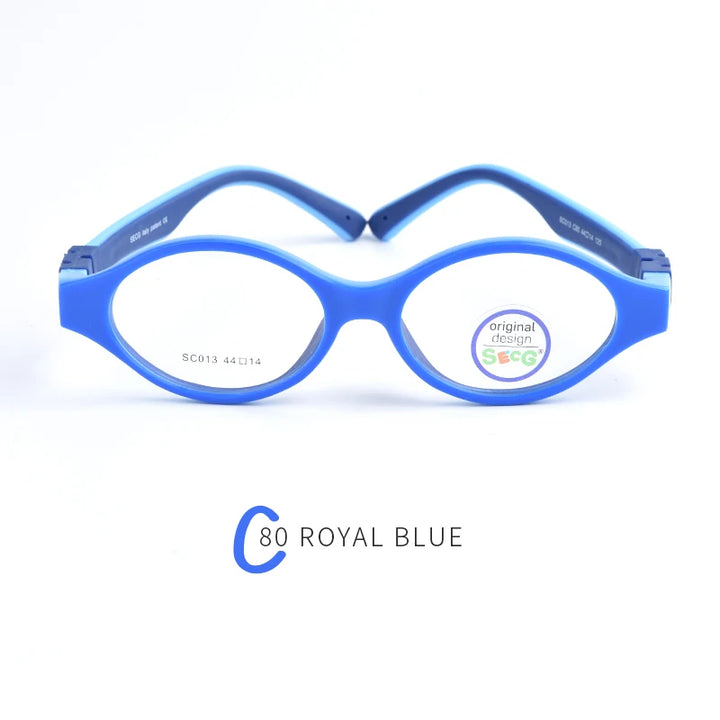 Secg Unisex Children's Full Rim Round Tr 90 Silicone Eyeglasses 19013 Full Rim Secg C80