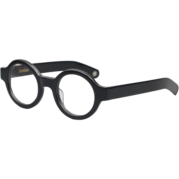 Cubojue Unisex Full Rim Round Acetate Reading Glasses 83014 Reading Glasses Cubojue Black no function lens 0