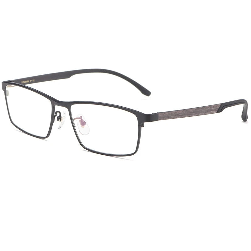 Kocolior Men's Full Rim Square Titanium Eyeglasses T0111 Full Rim Kocolior Matte Black  