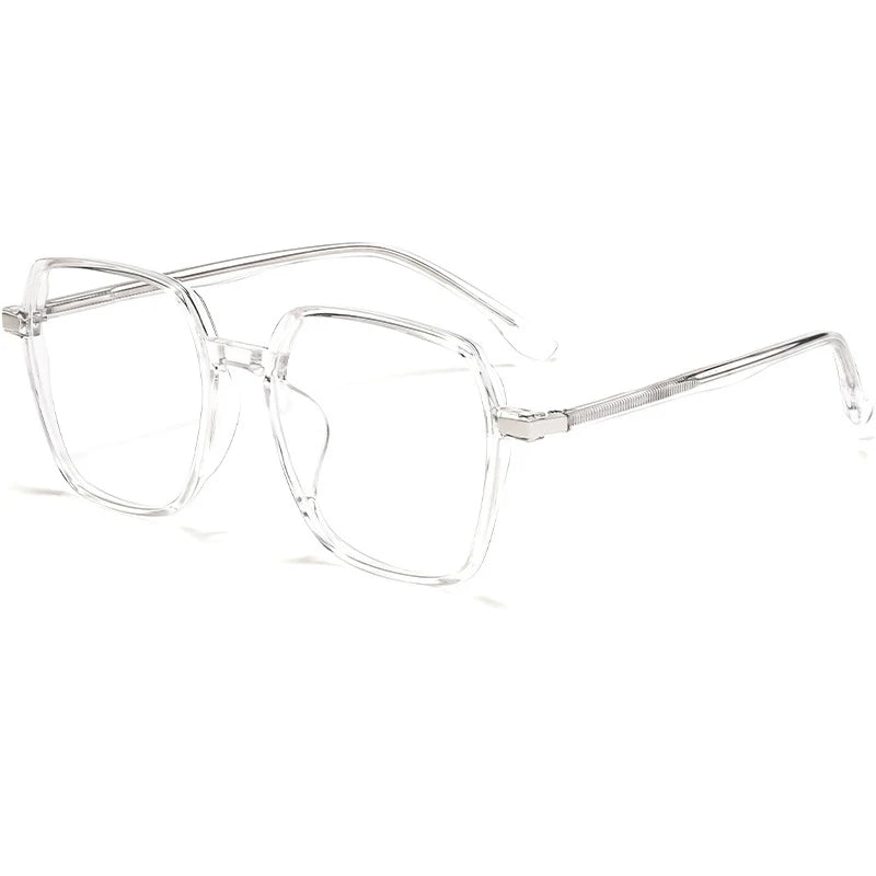 Hotochki Unisex Full Rim Polygonal Alloy Eyeglasses 3700d Full Rim Hotochki WHITE