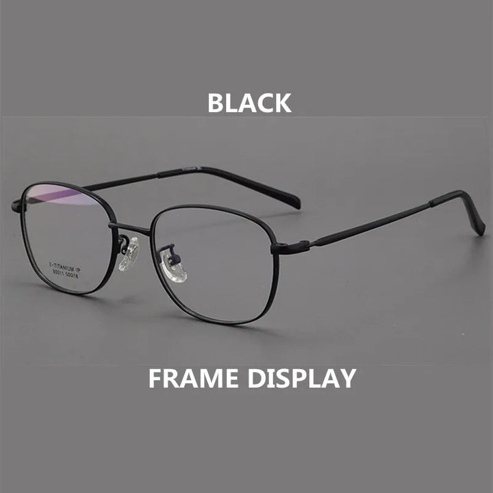 Kocolior Unisex Full Rim Irregular Square Alloy Hyperopic Reading Glasses 80011 Reading Glasses Kocolior Black 0