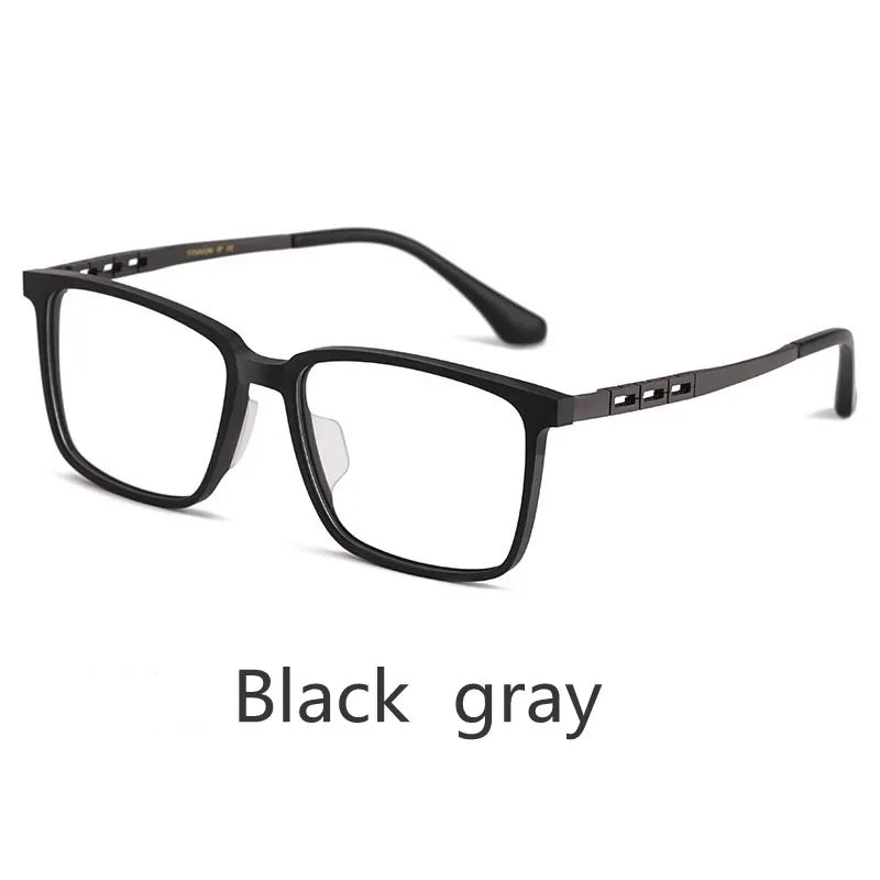 Kocolior Unisex Full Rim Square Tr 90 Titanium Alloy Eyeglasses F001 Full Rim Kocolior Black Gray China